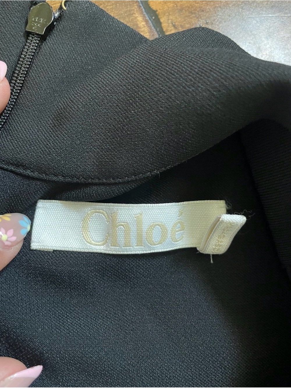 Chloe Black Long-Sleeve High-Neck Dress - Picture 2 of 11